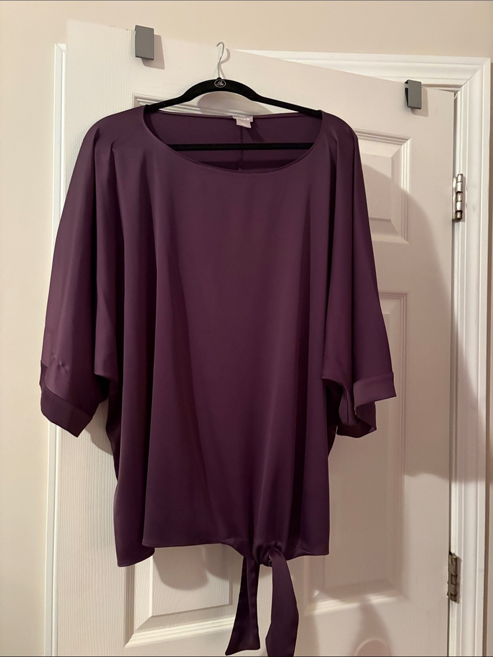 Chico's Deep Plum Tie-Hem Blouse